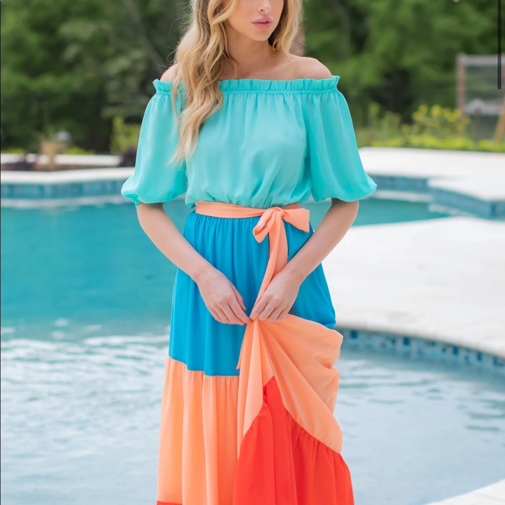 NWT multi-color maxi dress